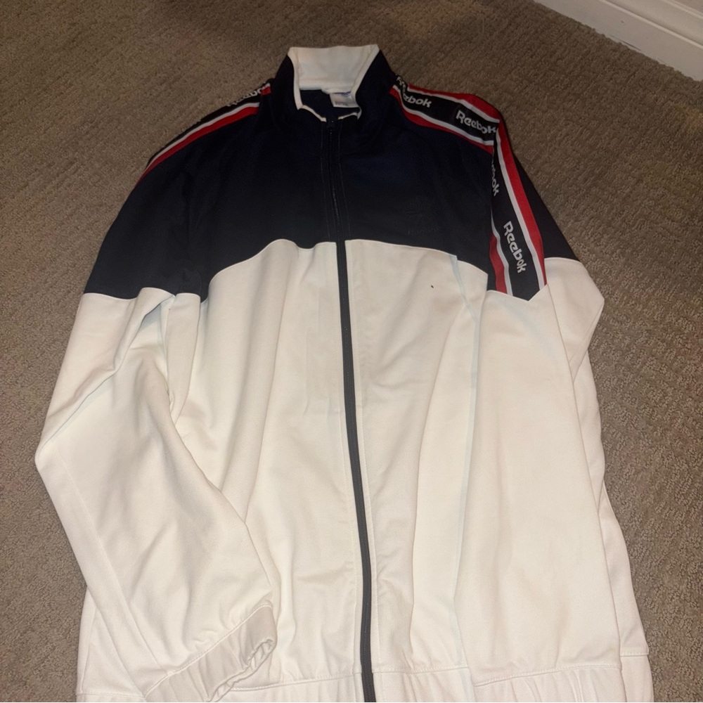 Reebok Men's White and Black Jacket